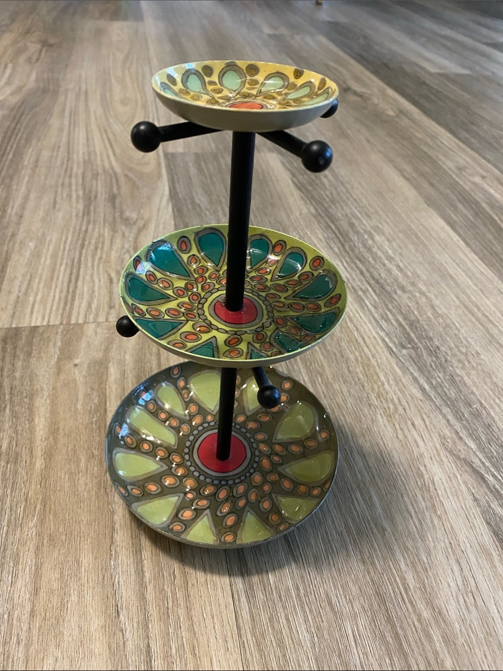 Vintage three tier jewelry tray.